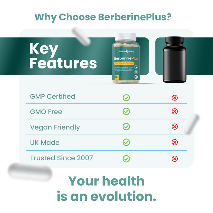 Berberine Plus  – Fast-Acting Metabolic Support - 60 Capsules Evolution Slimming