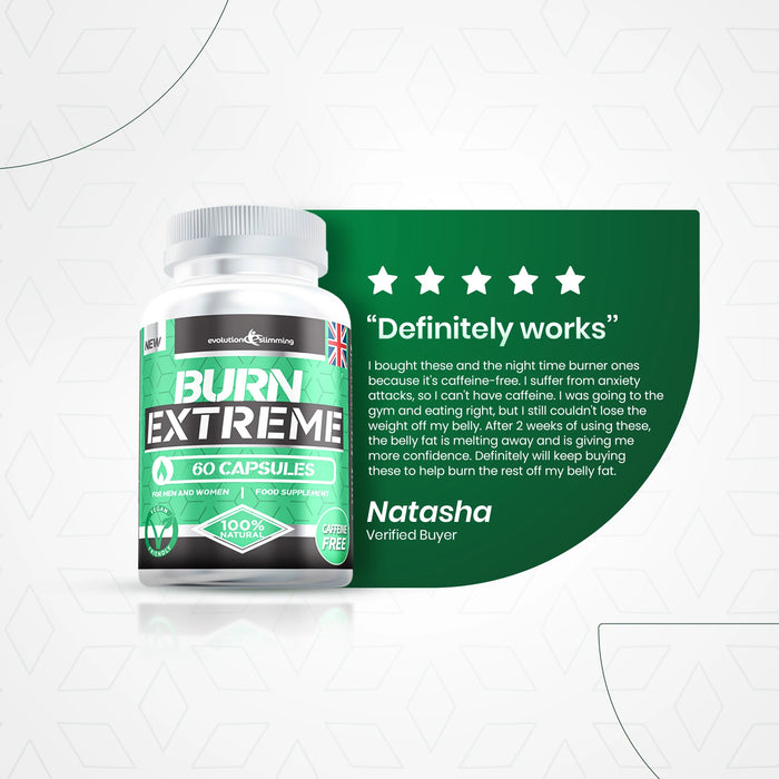 Burn Extreme High Strength Weight Loss Supplement - Caffeine-Free and Vegetarian - Evolution Slimming
