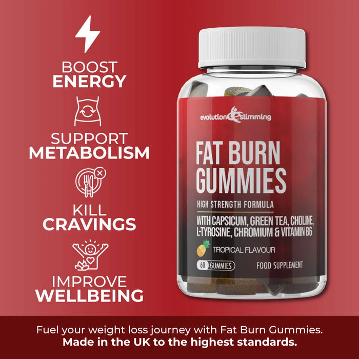 Fat Burn Extreme Gummies with Capsicum, Green Tea & L-Tyrosine - Evolution Slimming