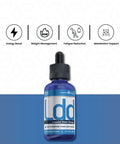 LDD drops with energy, weight management and appetite support icons