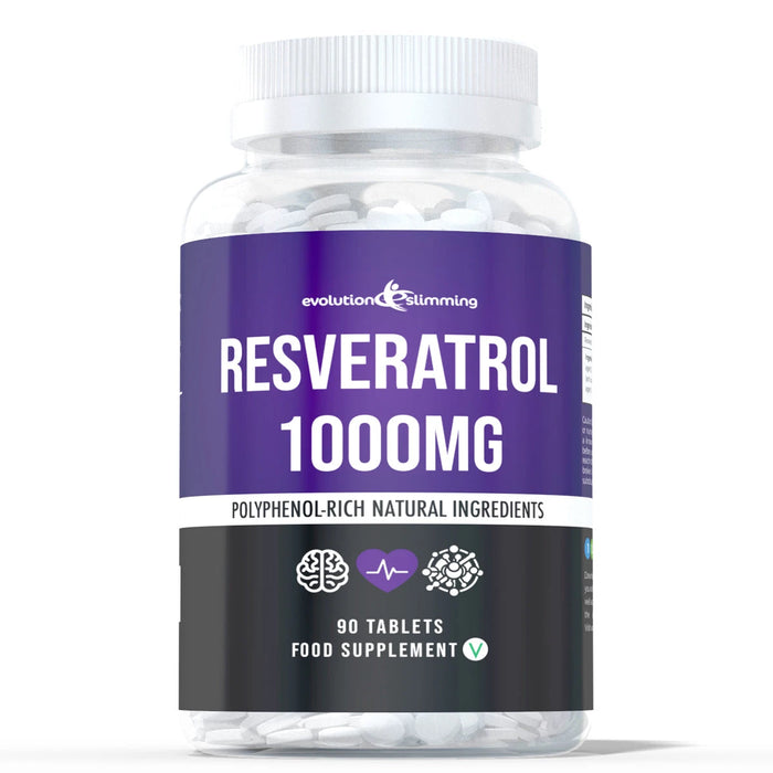 Resveratrol 1000mg - High Potency Antioxidant Supplement - Evolution Slimming