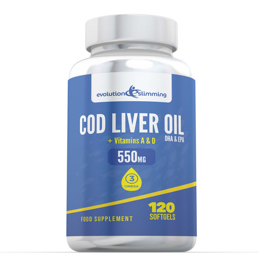 Cod Liver Oil 550MG with Vitamin A & D 120 - Soft Gels - Immune and General Health Support